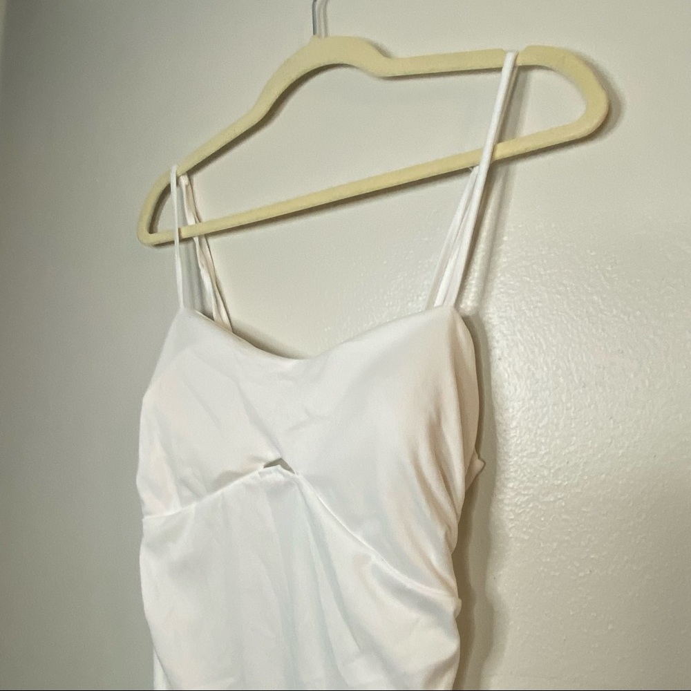 Stretchy white mini dress